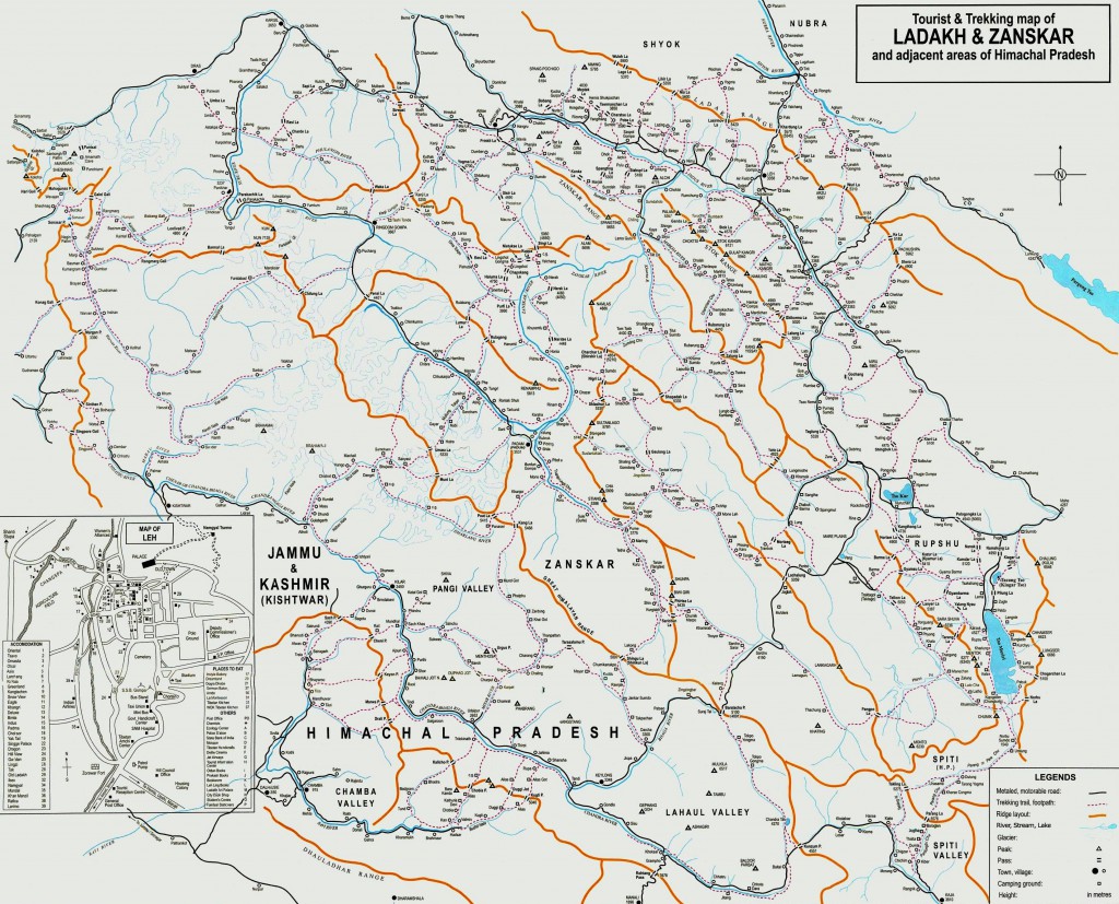 Ladakh trekking map